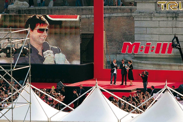 Tom Cruise a piazza del Popolo